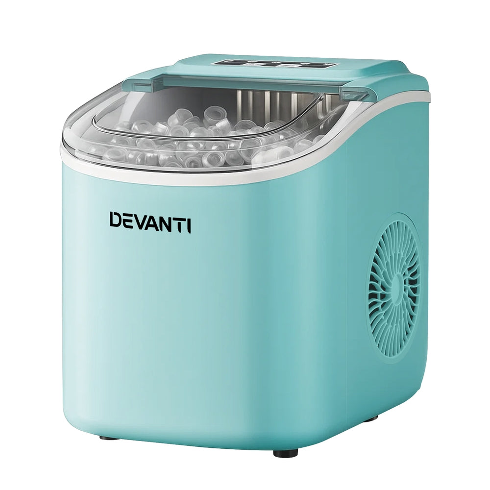 Devanti 12kg Ice Maker Machine w/Self Cleaning Green
