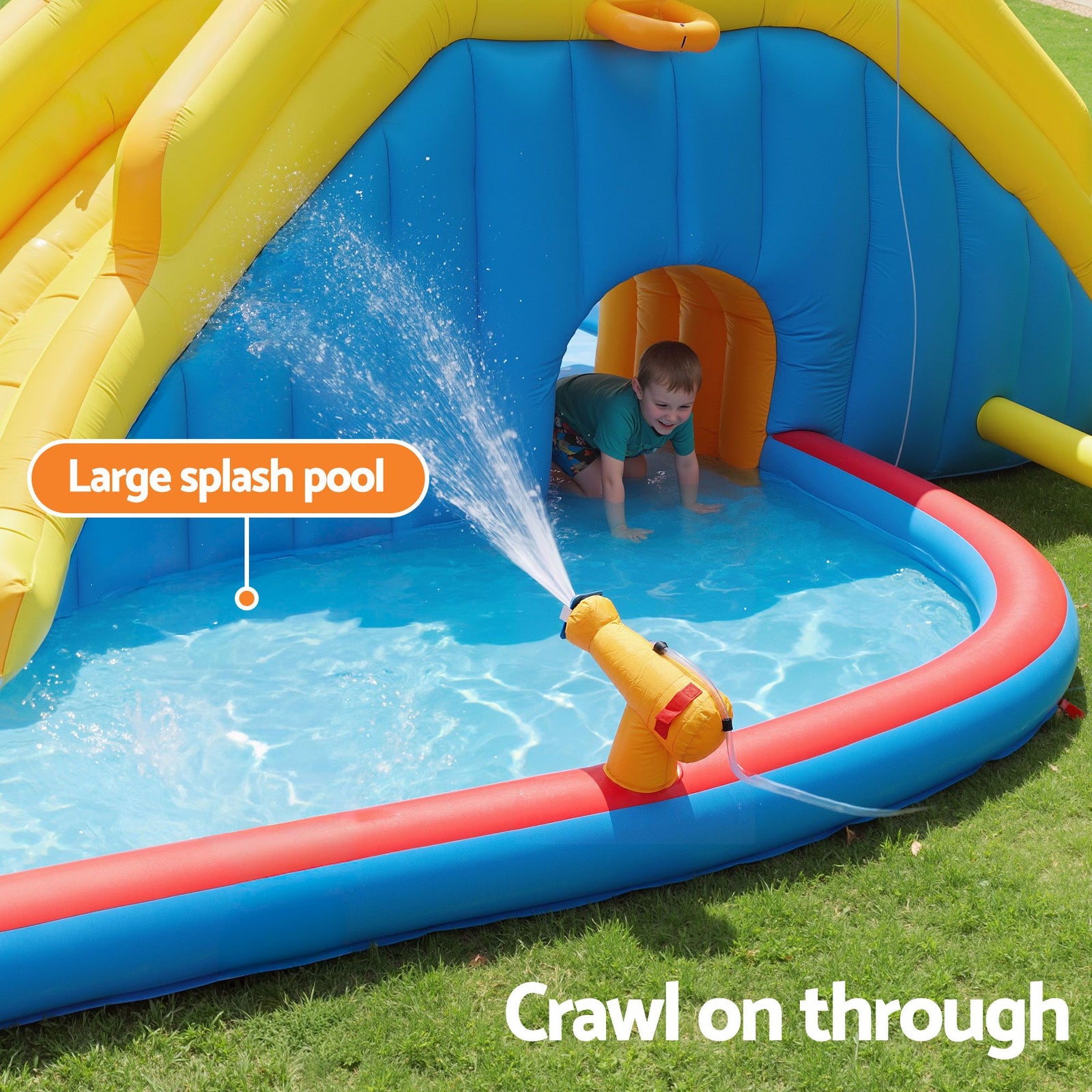 Keezi Inflatable Kids Pool Water Slide Splash Castle Football 622cmx542cm