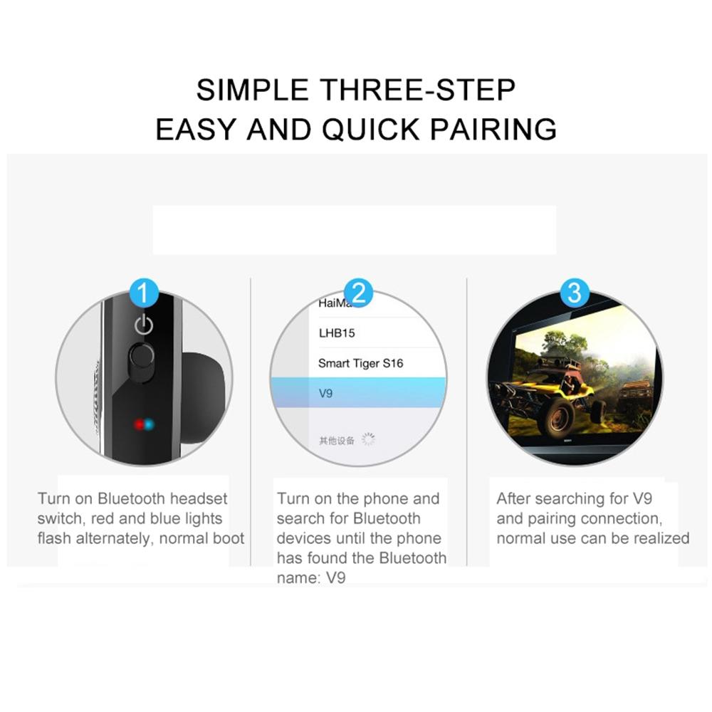 V9 Wireless Bluetooth Headset With Mic For Drivers - Black-1915196493023809543