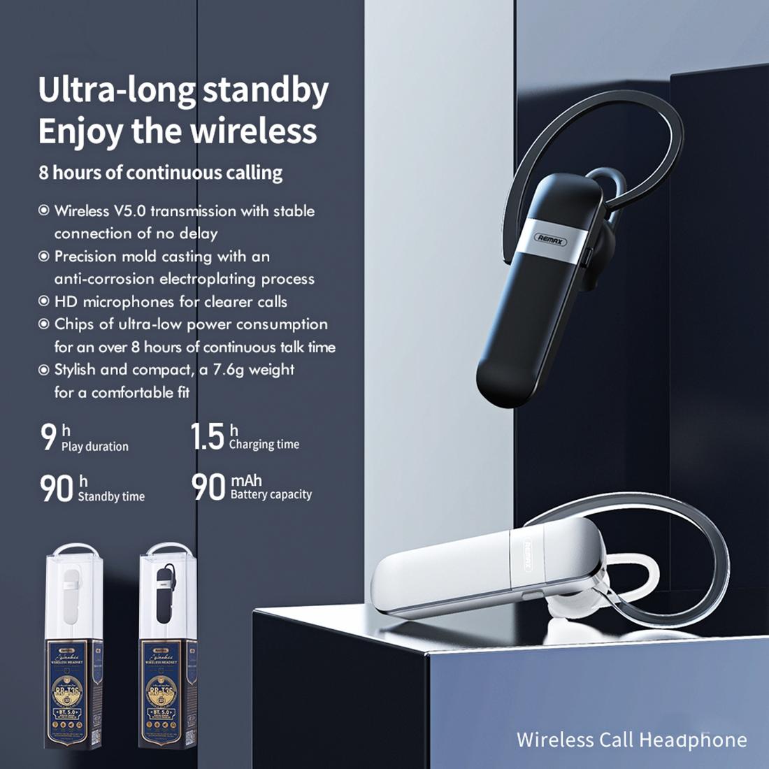 Wireless Bluetooth 5.0 Earphone With Hanging Ear Design - White-1915196621902188546