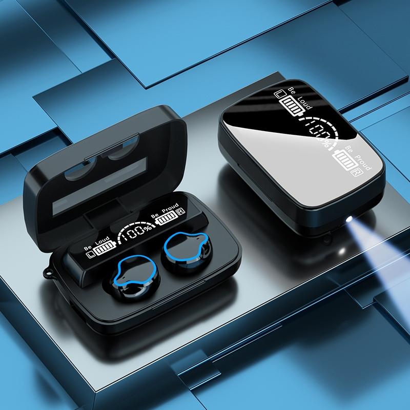Wireless Bluetooth 5.0 Earphones With Digital Display And Flashlight-1915196704290902016