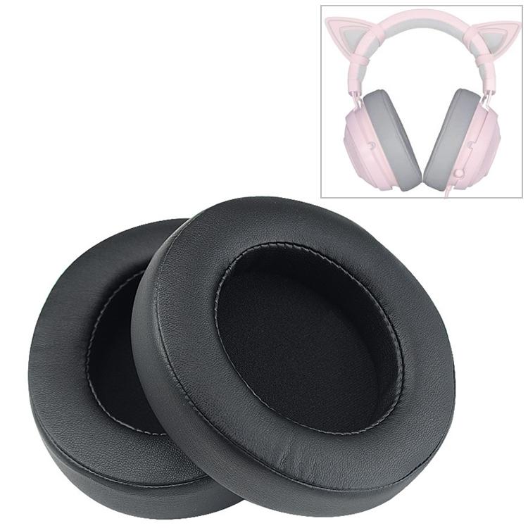 2-Pack Replacement Earpads For Razer Kraken 7.1 V2 Pro Headphones - Black Sponge Cover-1915198113577046021