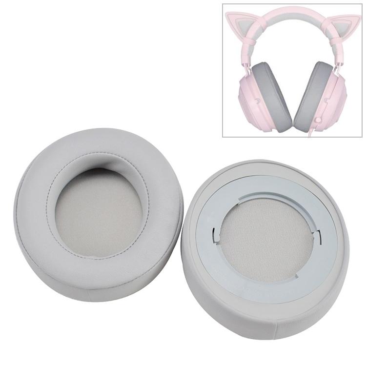 2-Pack Replacement Earpads For Razer Kraken 7.1 V2 Pro Headphones - Grey Sponge Net Cover-1922443446656831488