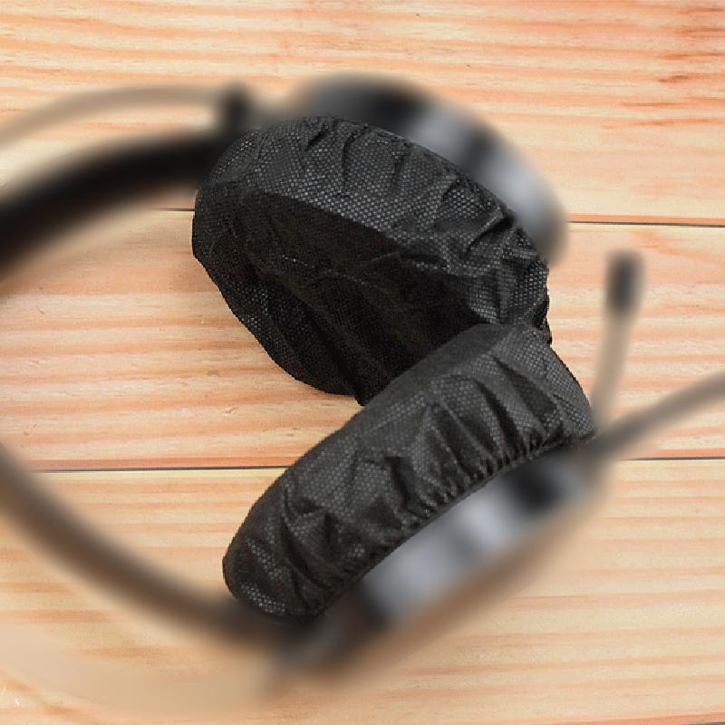 Black Disposable Earphone Earmuffs - Dust &amp; Sweat Proof Breathable-1915196776139329537