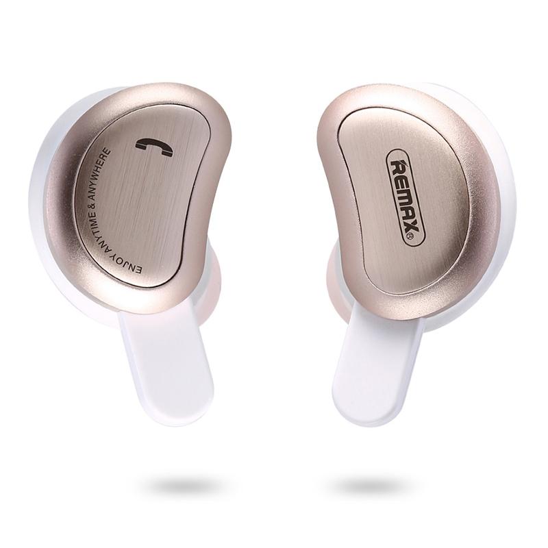 Wireless Bluetooth Earphones With Charging Box - Half Moon Shape Gold-1915196562909302784