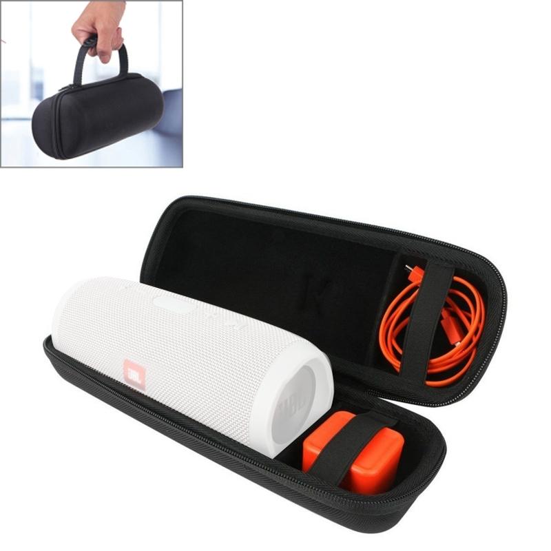 Portable Zipper Case For Jbl Charge 3 Speaker - Black Leather-1915196497486548999