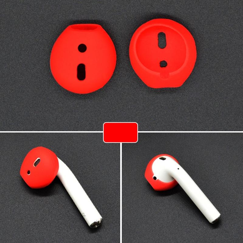 2-Pack Silicone Ear Caps For Apple Airpods / Earpods - Red-1915196591682228230