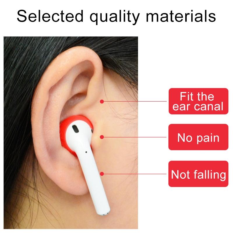 2-Pack Silicone Ear Caps For Apple Airpods / Earpods - Red-1915196591682228228