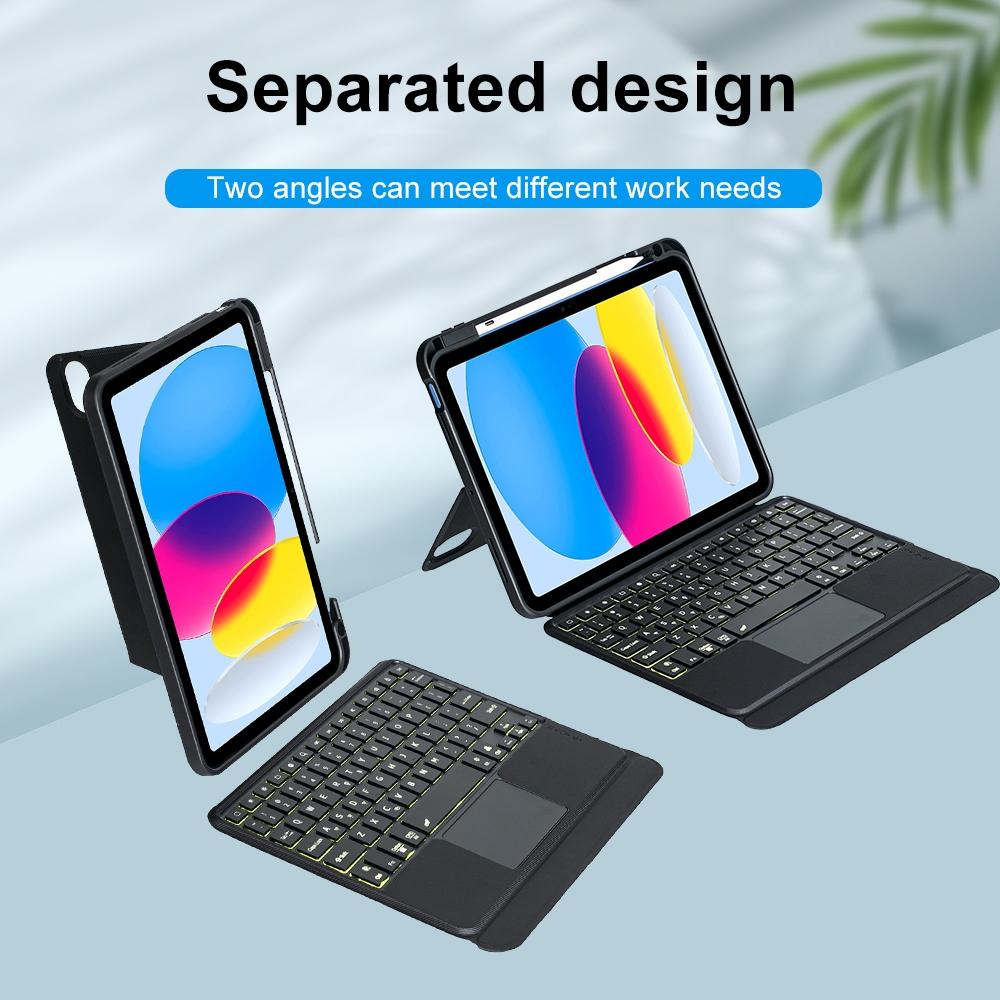 2022 Ipad 10.9 Touch Keyboard Case - Split Type Bluetooth Leather-1922443452839235590