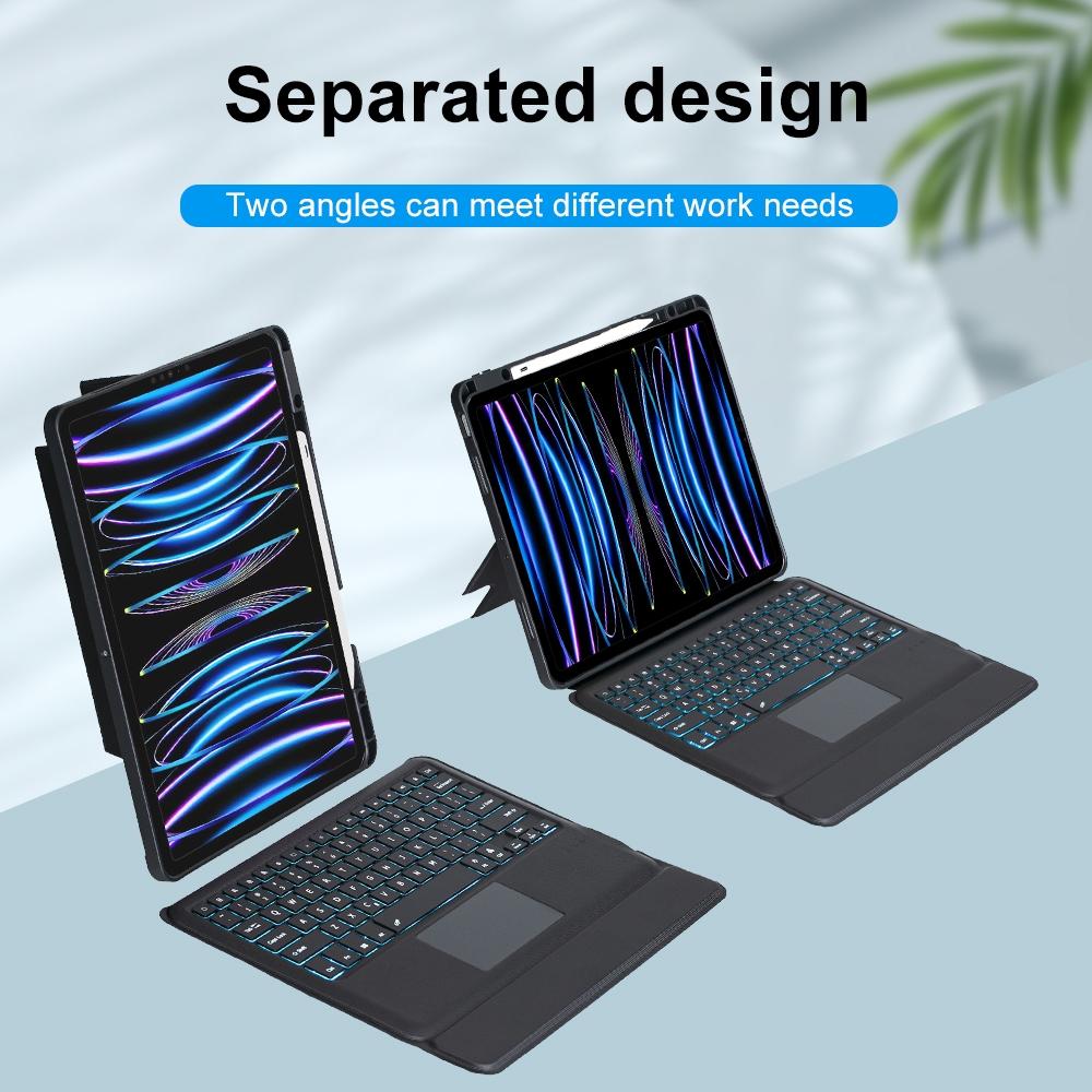 12.9 Ipad Pro Touch Backlight Bluetooth Keyboard Leather Case - Split Type 2022 / 2021 / 2020 / 2018-1915197568602738694