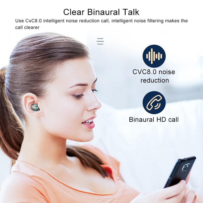 Wireless Noise-Cancelling Earbuds With Triple Display - Black-1915196733118353415