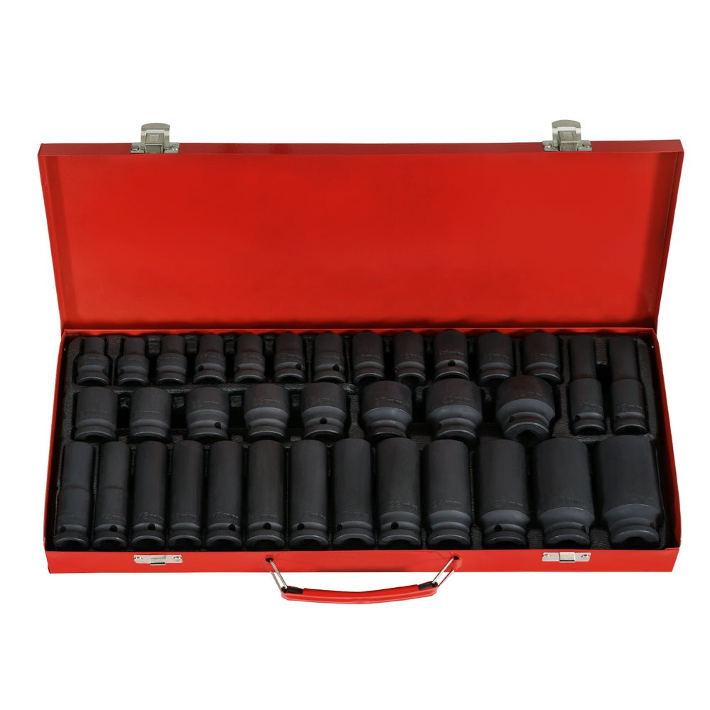 Giantz 35pcs 1/2&quot; Drive Impact Socket Set Metric 8-32mm with Case