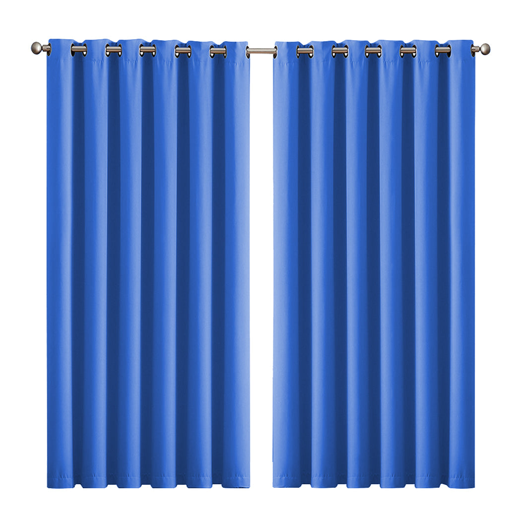 2x Blockout Curtains Panels 3 Layers Blue-1919892931255341056