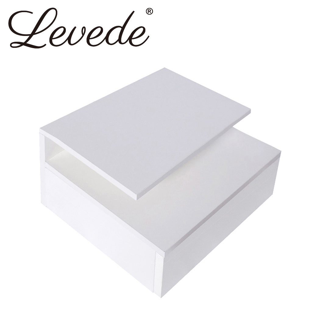 Levede 2x Bedside Tables Side Table White-1954802716639367168