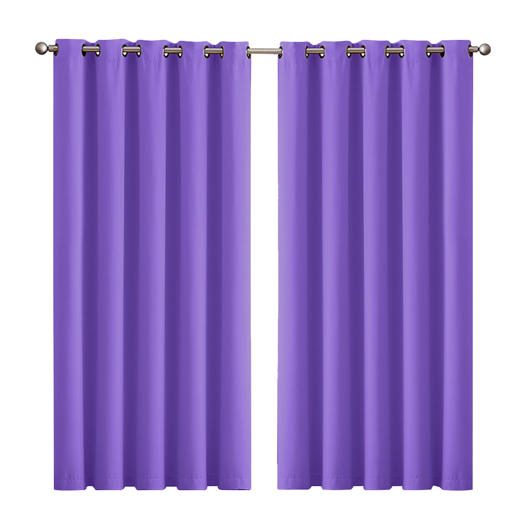 2x Blockout Curtains Panels 3 Layers Purple-1919892930588446720