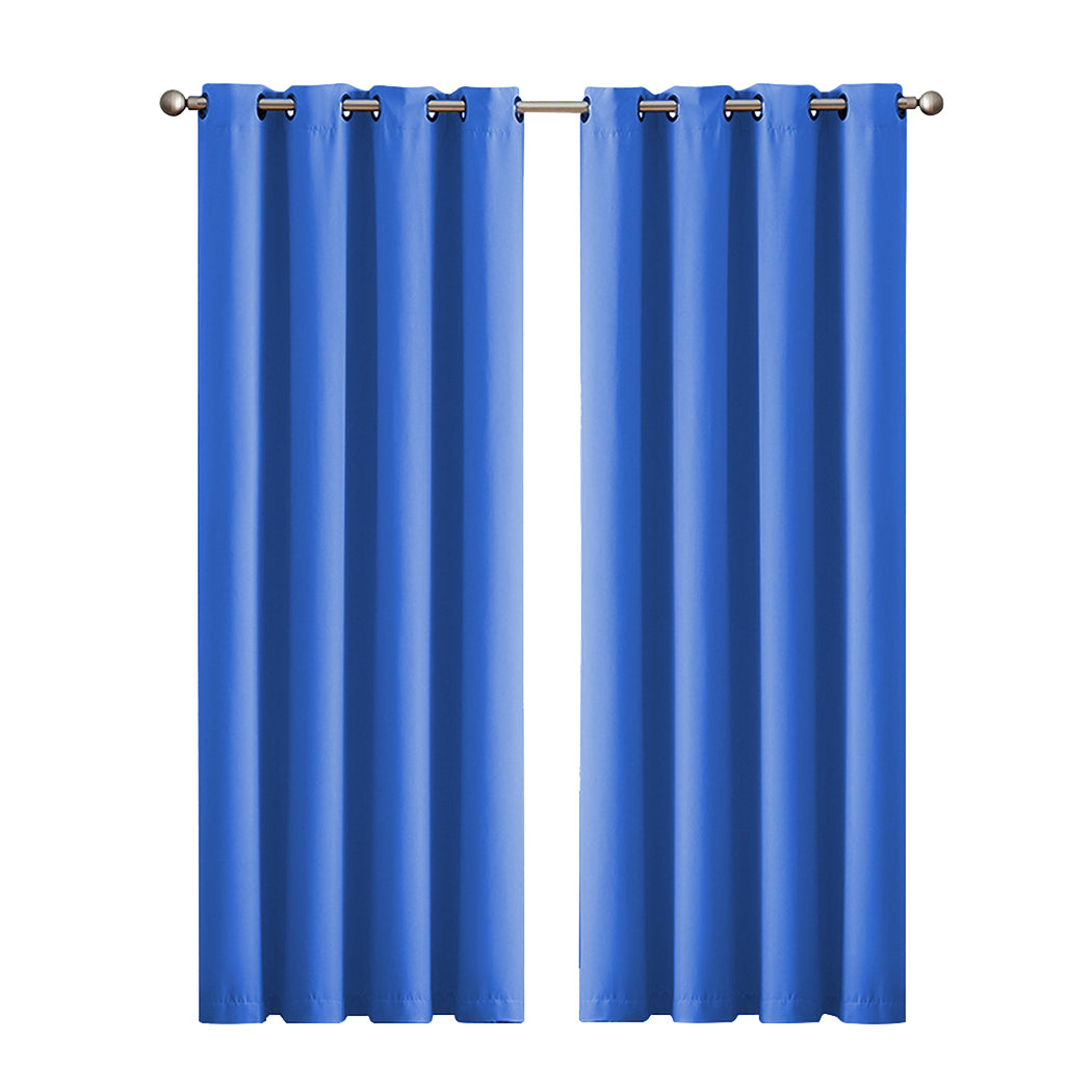 2x Blockout Curtains Panels 3 Layers Blue-1919892929690865664