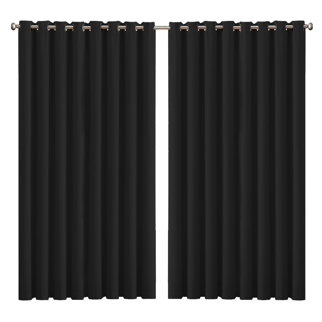 2x Blockout Curtains Panels 3 Layers Black CD1003-300X230-GY-1919892932299722752