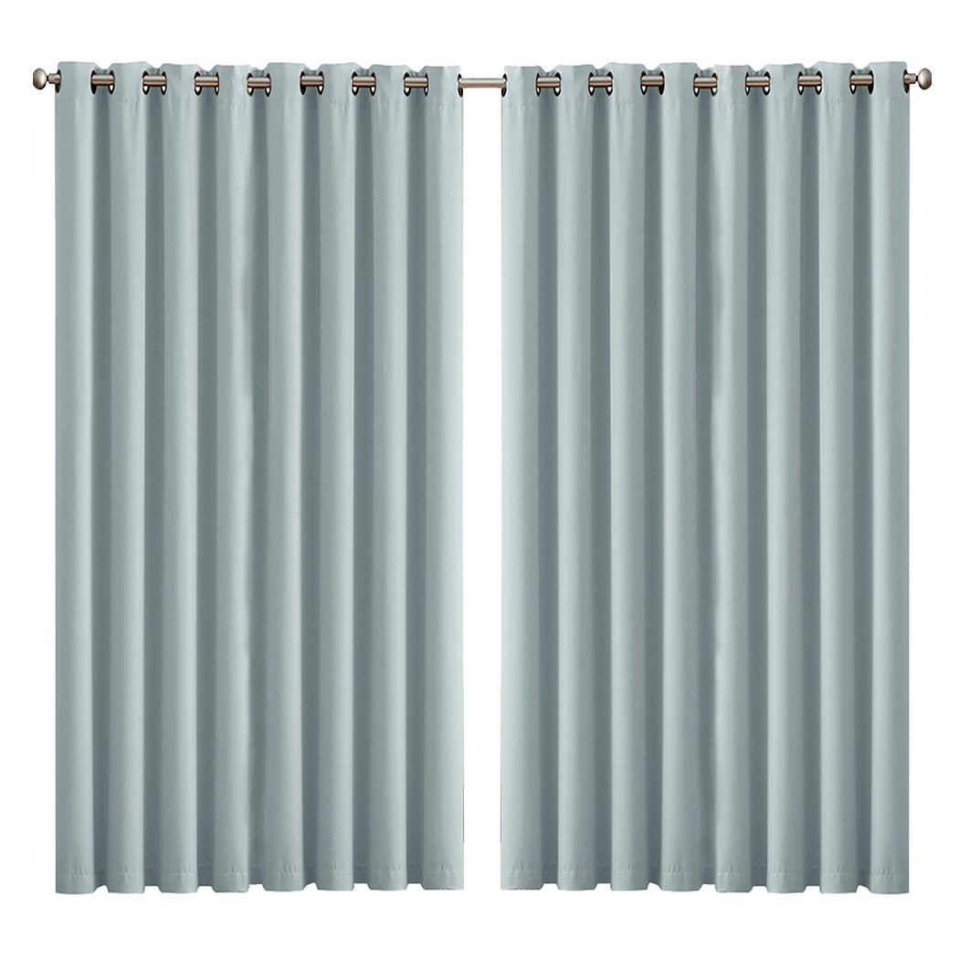 2x Blockout Curtains Panels 3 Layers Green CD1003-300X230-GY-1919892933016948736