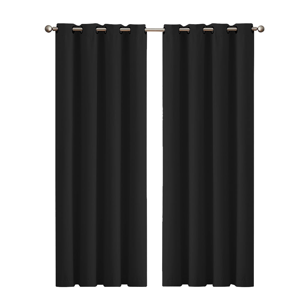 2x Blockout Curtains Panels 3 Layers Black-1910113268014387200