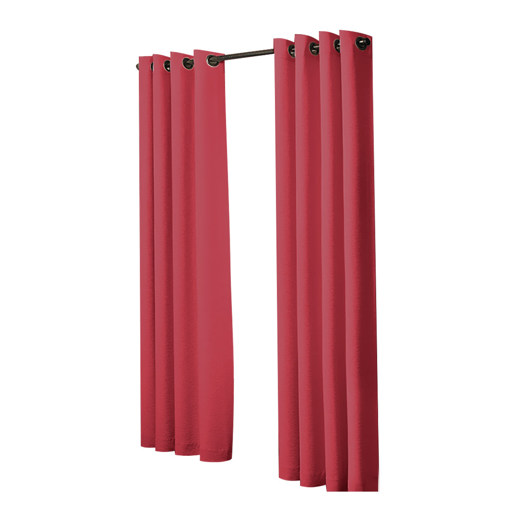 2x Blockout Curtains Panels 3 Layers Burgundy-1910113269696303105