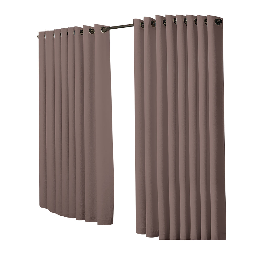 2x Blockout Curtains Panels 3 Layers Taupe CD1003-300X230-GY-1919892933356687361