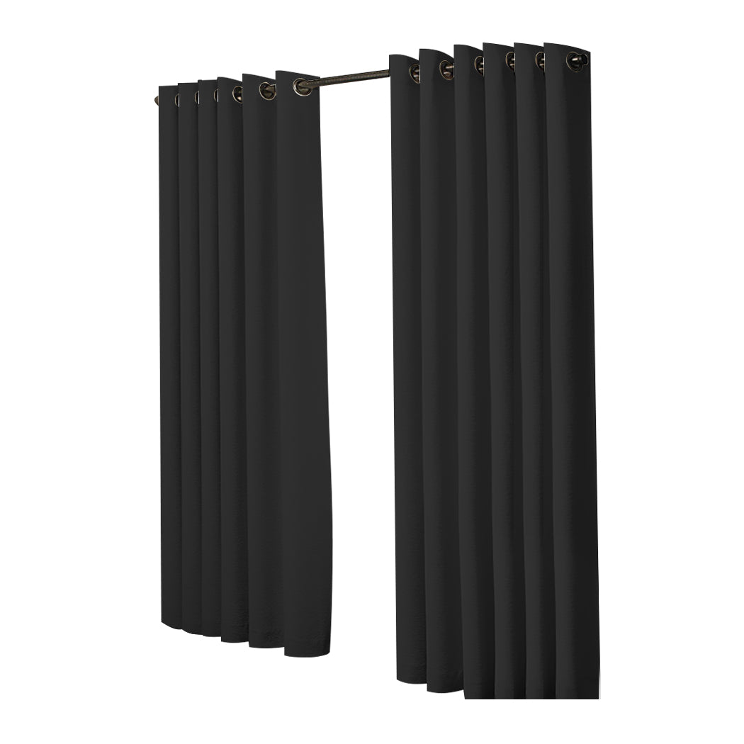 2x Blockout Curtains Panels 3 Layers Black-1954802972357693441