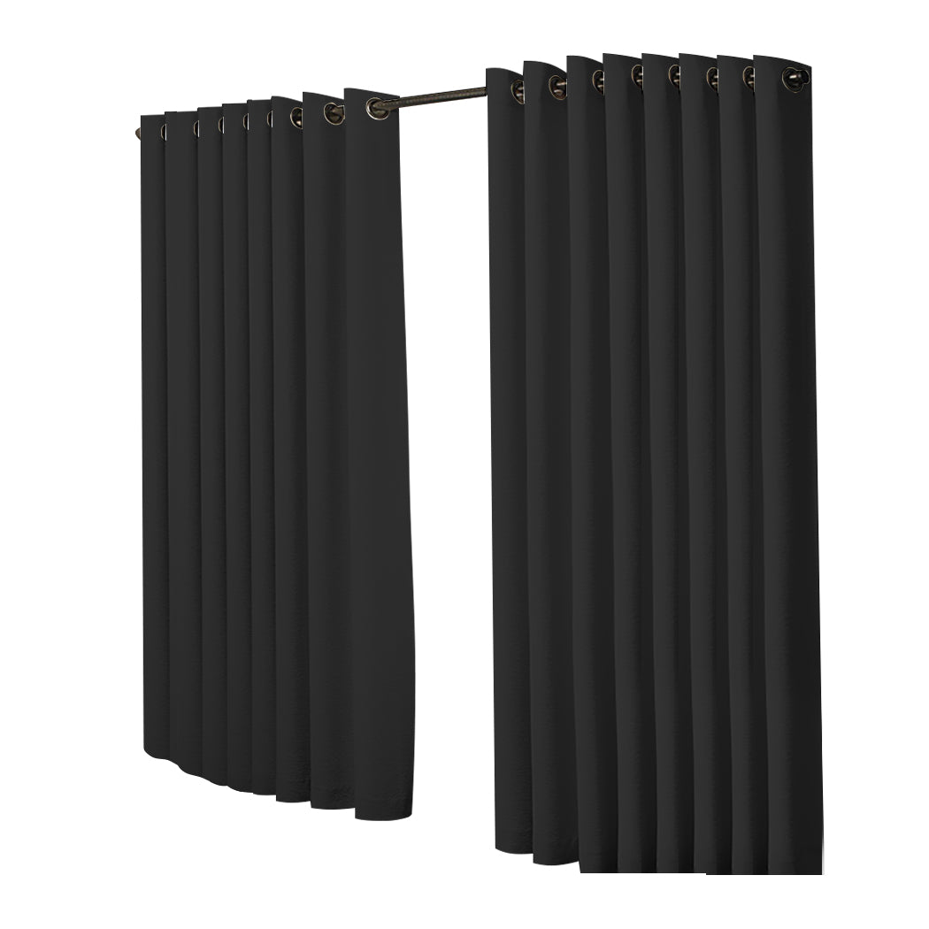 2x Blockout Curtains Panels 3 Layers Black CD1003-300X230-GY-1919892932299722753