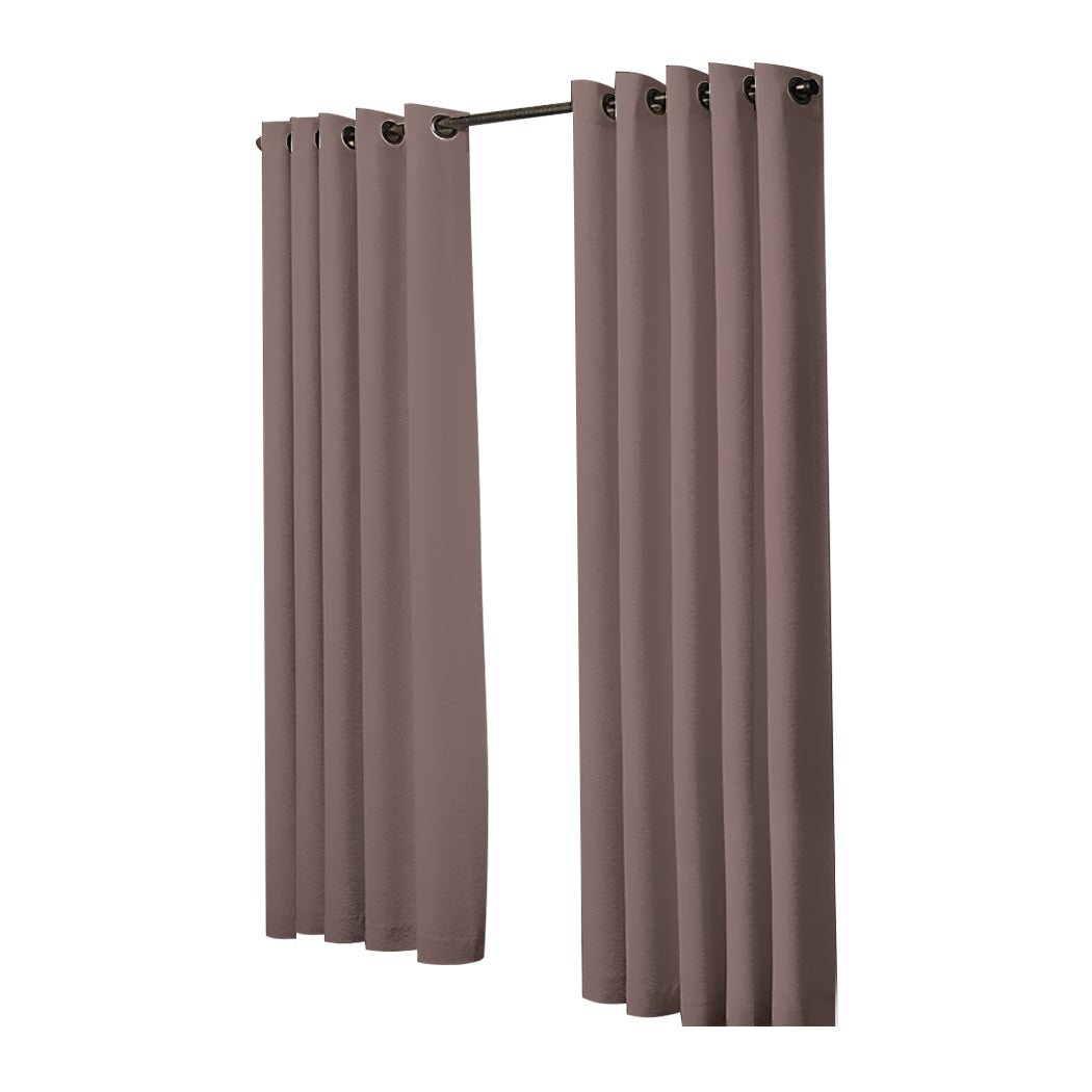 2x Blockout Curtains Panels 3 Layers Taupe-1910113271680208897