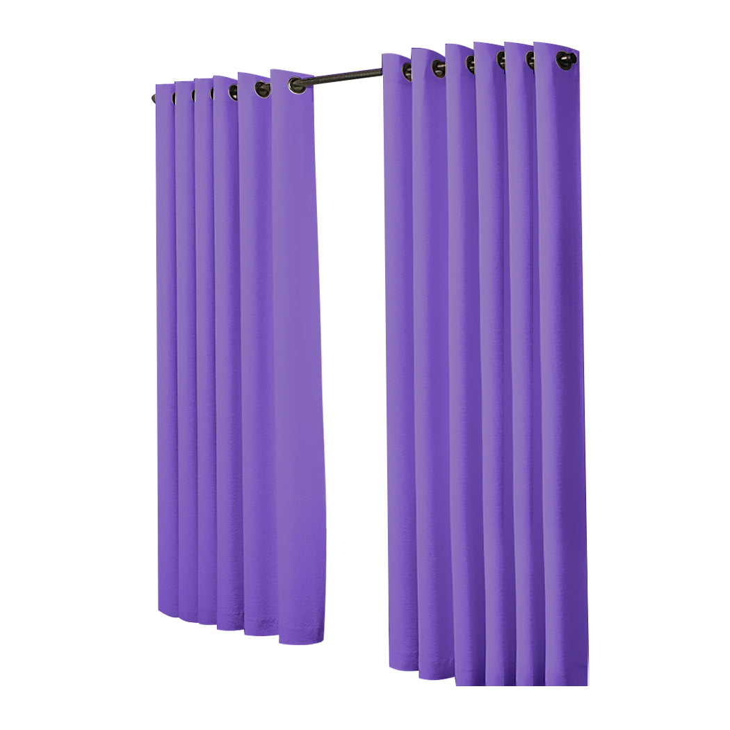2x Blockout Curtains Panels 3 Layers Purple-1919892931439890433