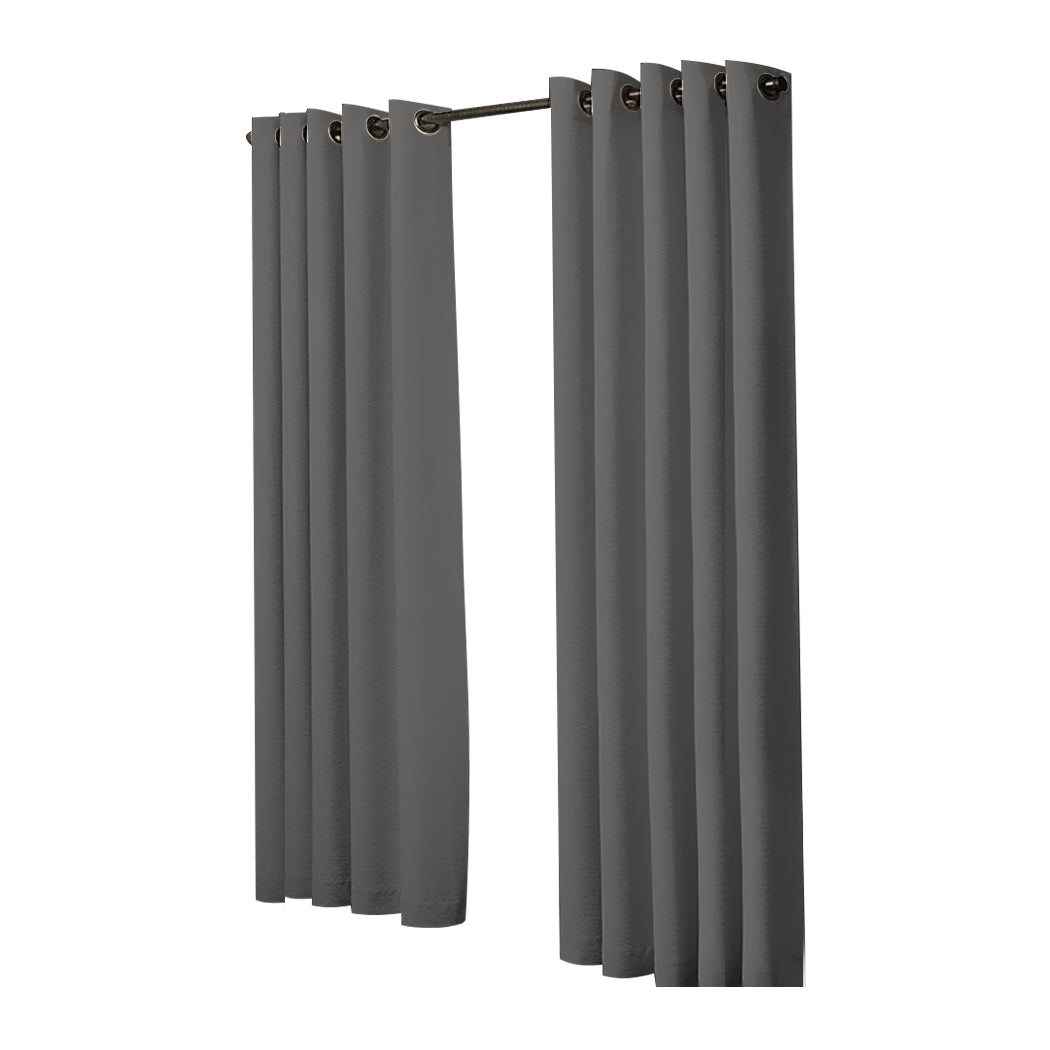 2x Blockout Curtains Panels 3 Layers Charcoal-1910113270585495553