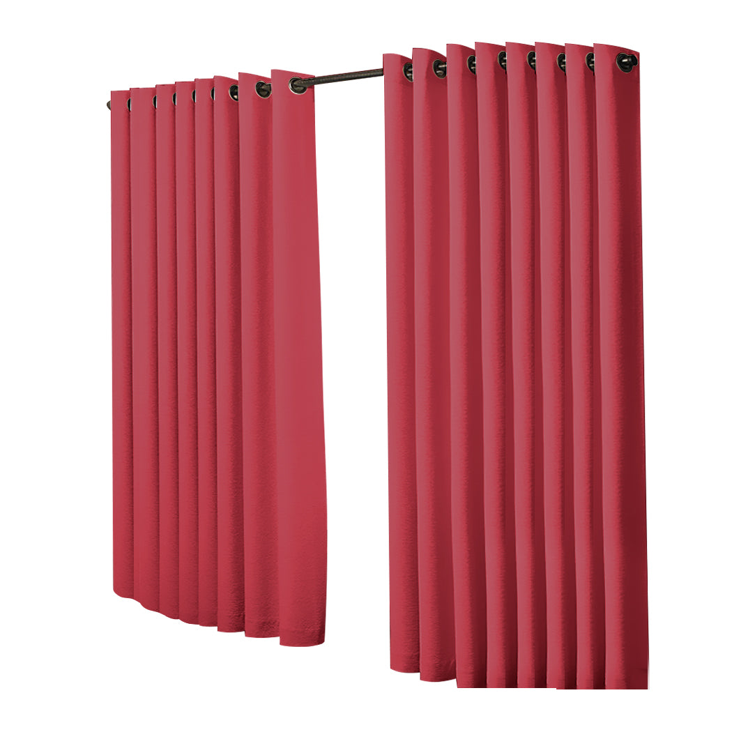 2x Blockout Curtains Panels 3 Layers Burgundy CD1003-300X230-GY-1919892933516070913