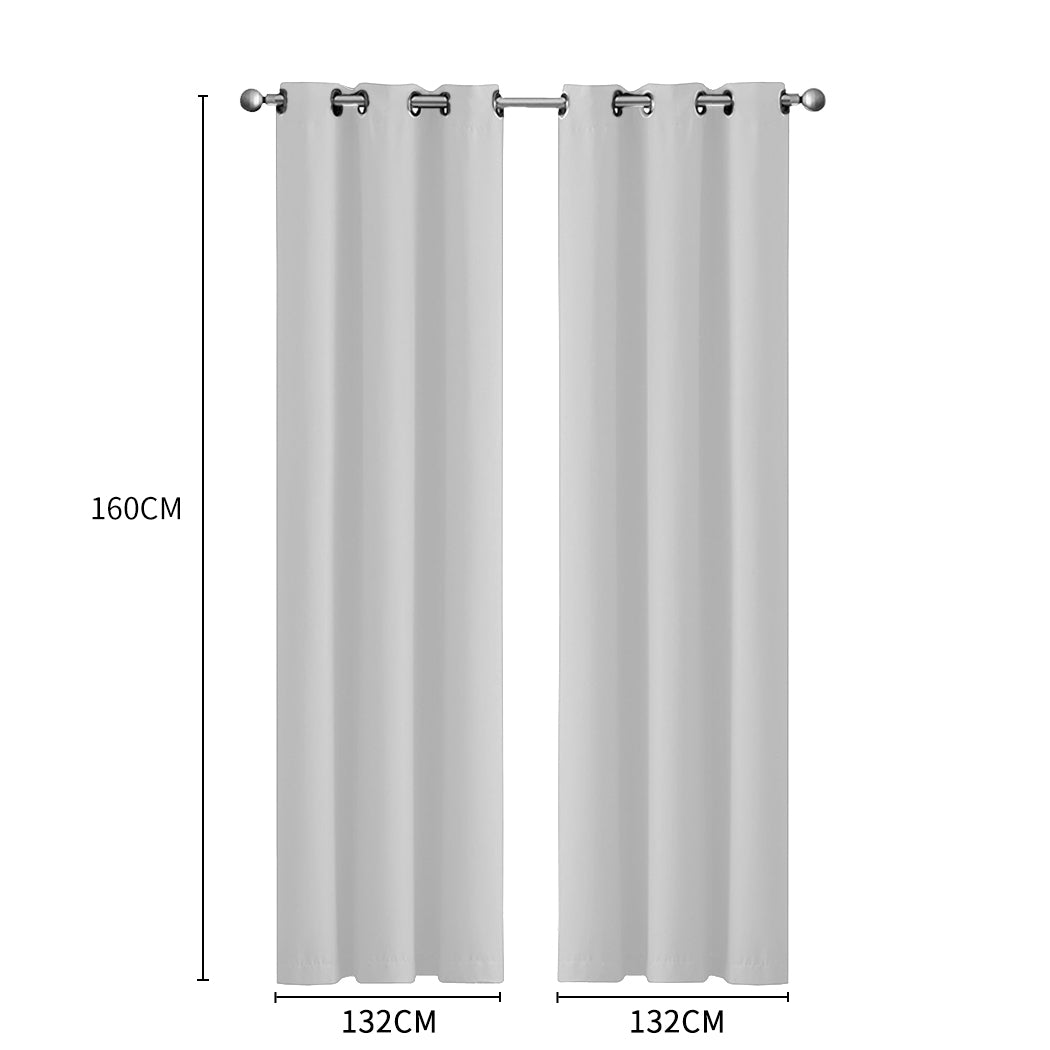 2x Blockout Curtains Panels 3 Layers Grey-1954802970348621826