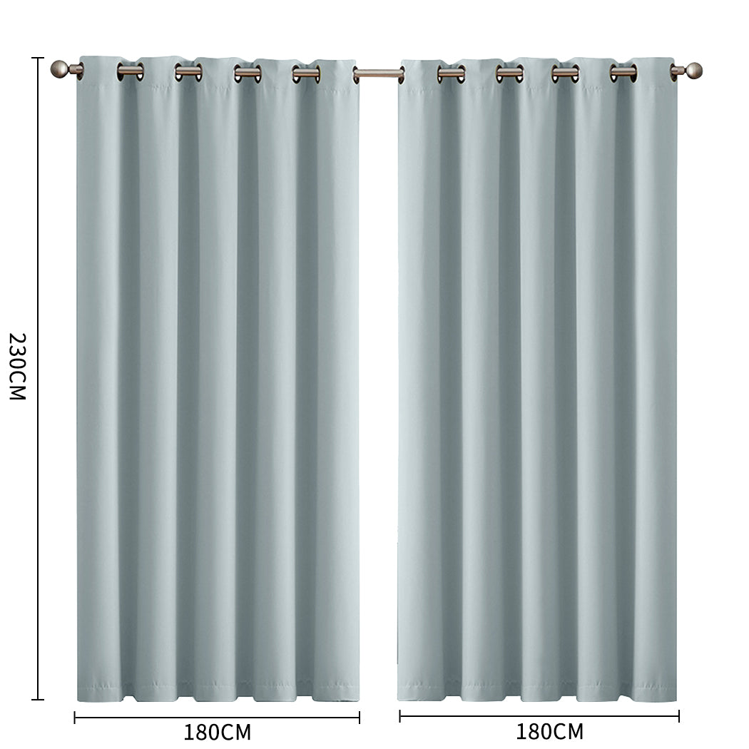 2x Blockout Curtains Panels 3 Layers Green-1919892930760413186