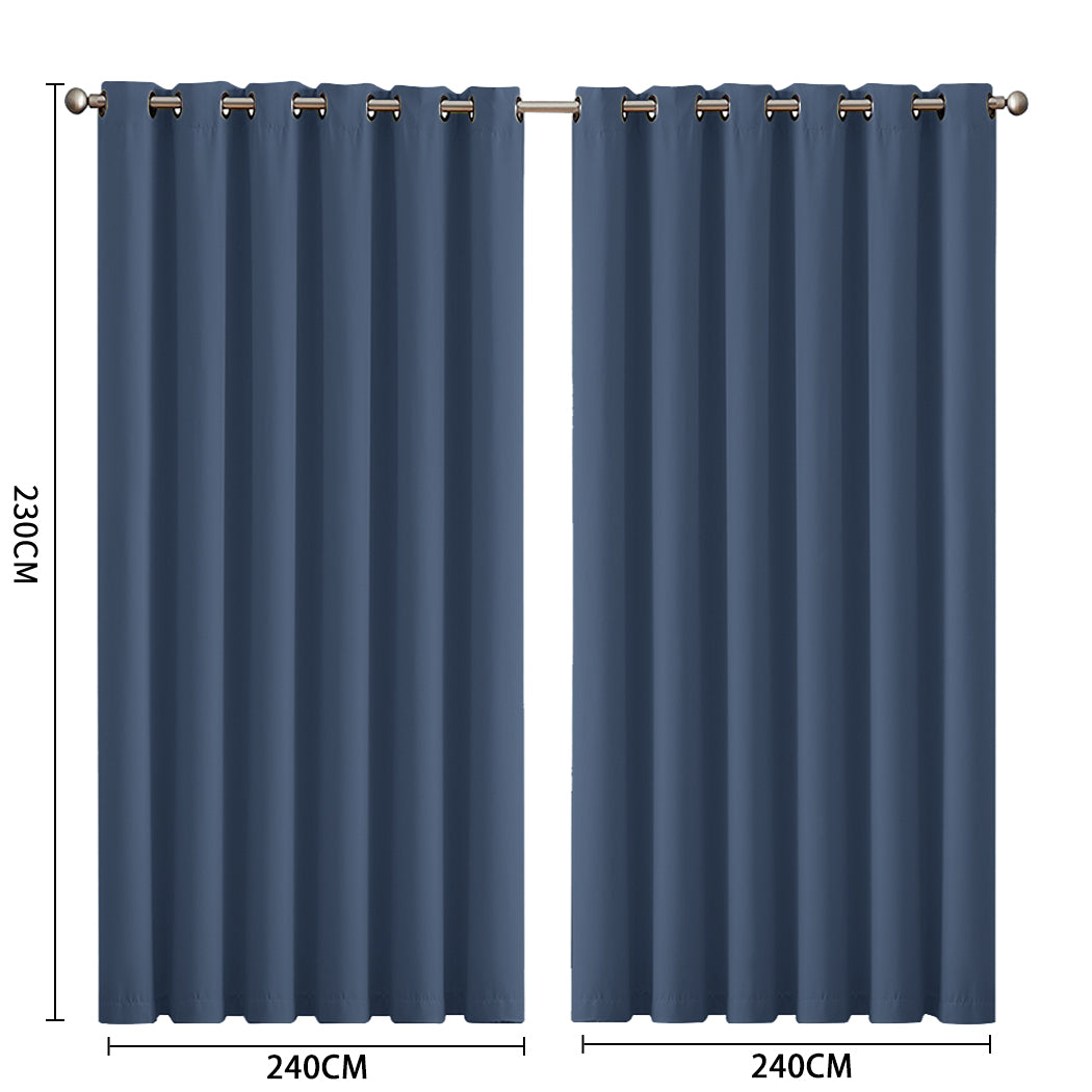 2x Blockout Curtains Panels 3 Layers-1919892931620245506