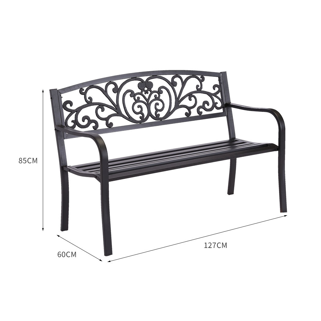 Levede Garden Bench Seat Outdoor Furniture Black-1919892867602583554
