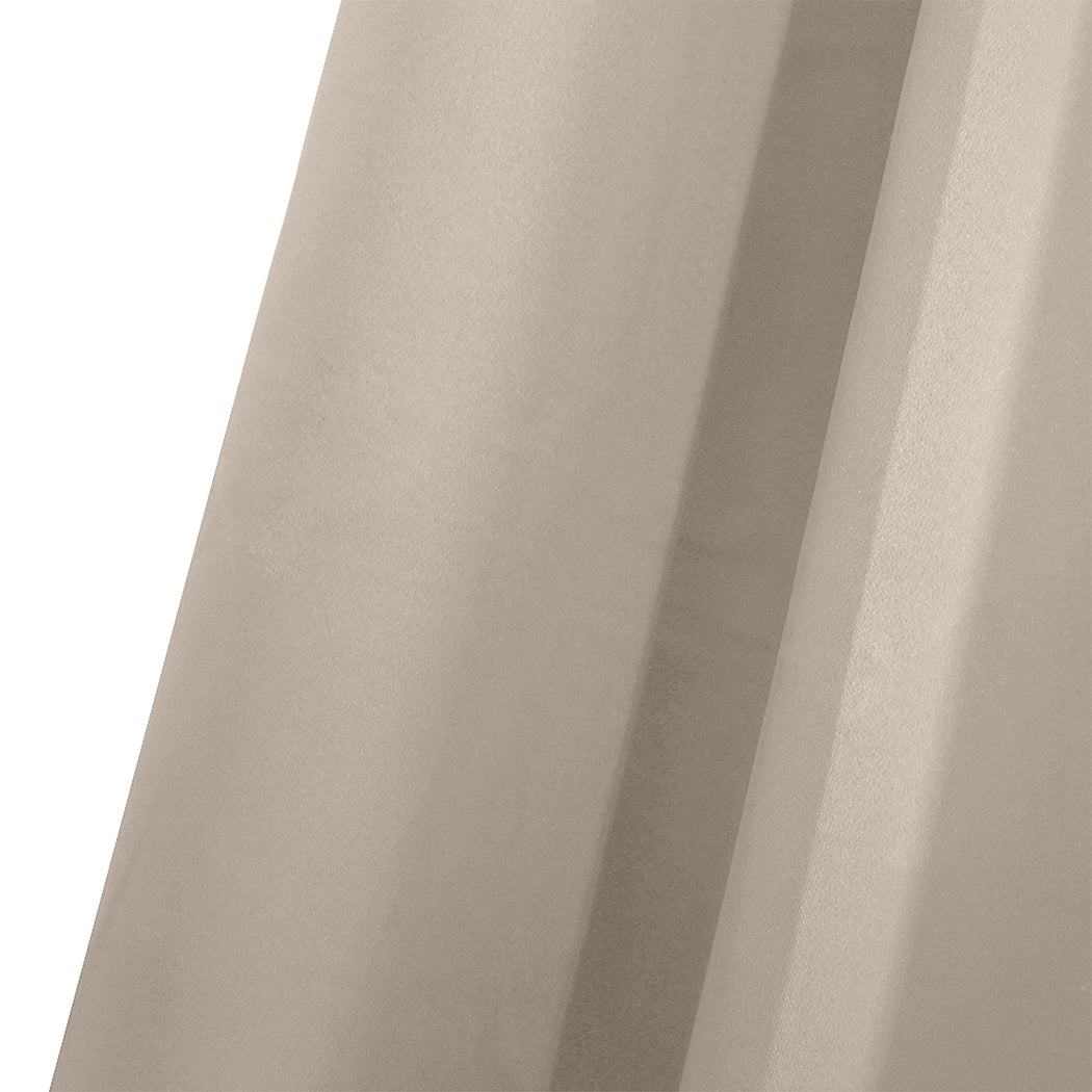 2x Blockout Curtains Panels 3 Layers Beige-1910113270048624643