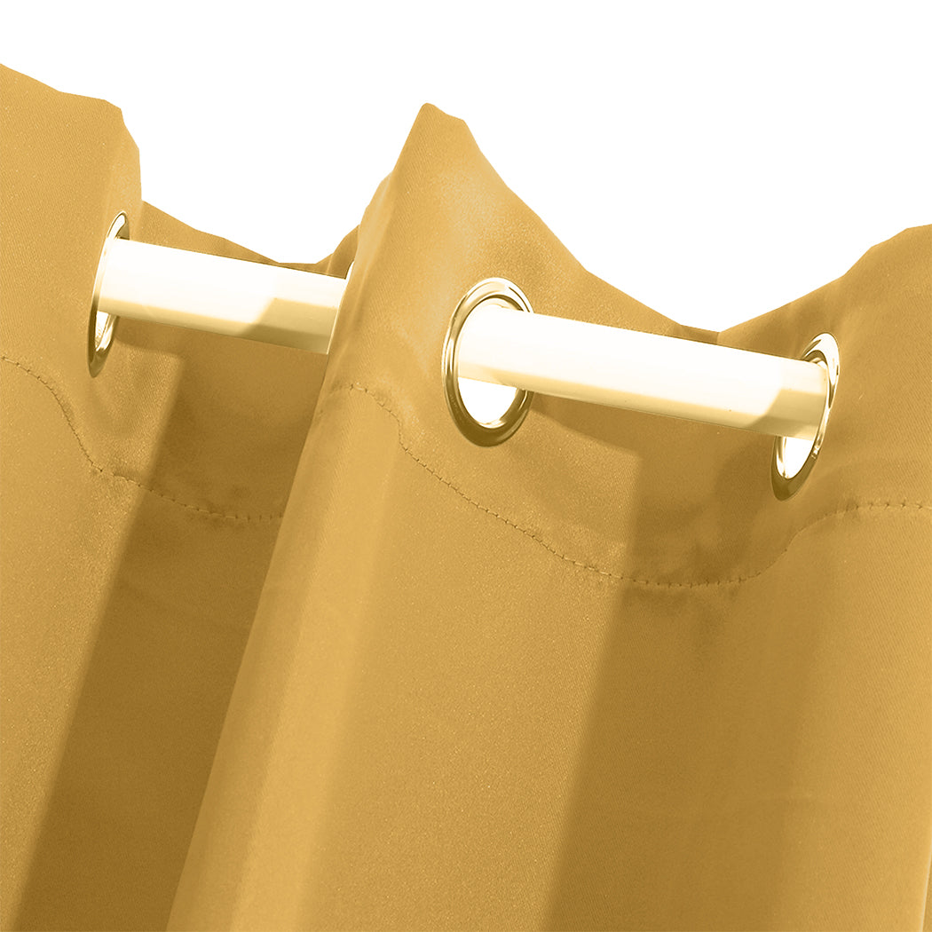 2x Blockout Curtains Panels 3 Layers Mustard CD1003-300X230-GY-1919892933180526597