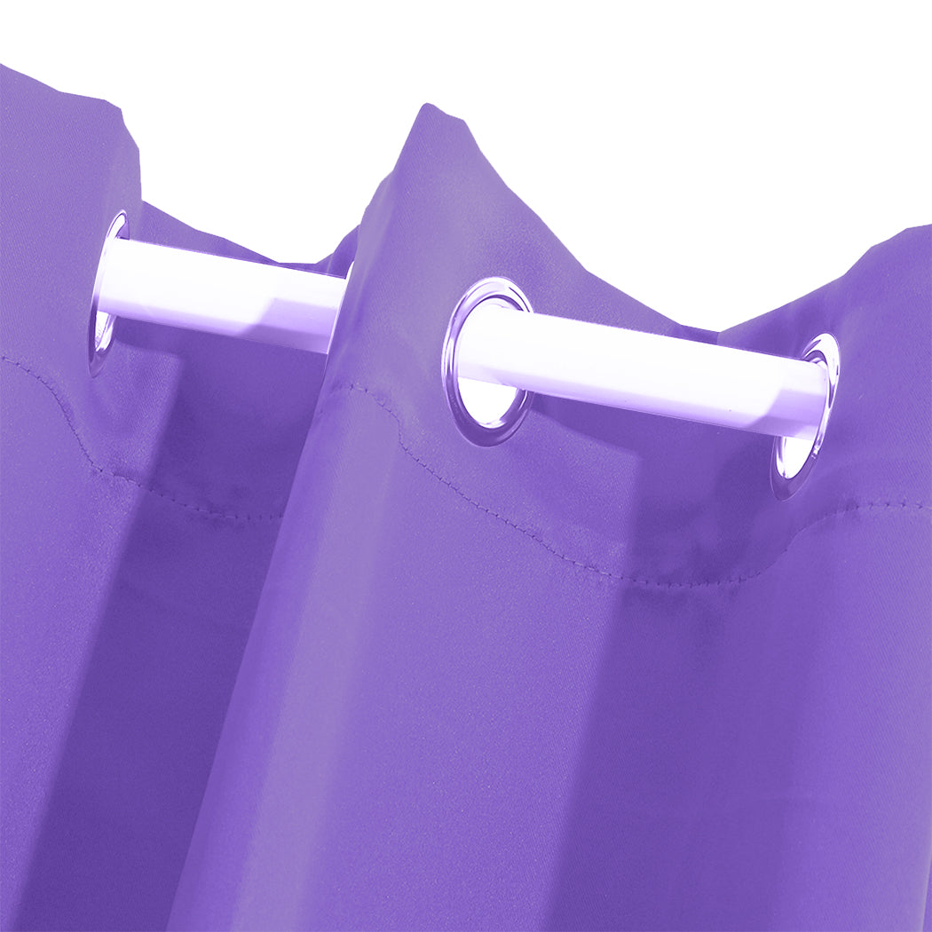 2x Blockout Curtains Panels 3 Layers Purple-1919892931439890437
