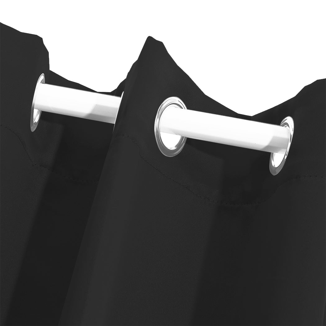 2x Blockout Curtains Panels 3 Layers Black-1910113270224785413