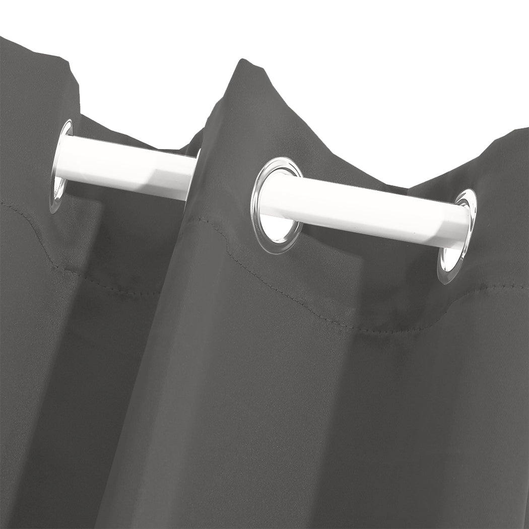 2x Blockout Curtains Panels 3 Layers Charcoal-1910113266101784581