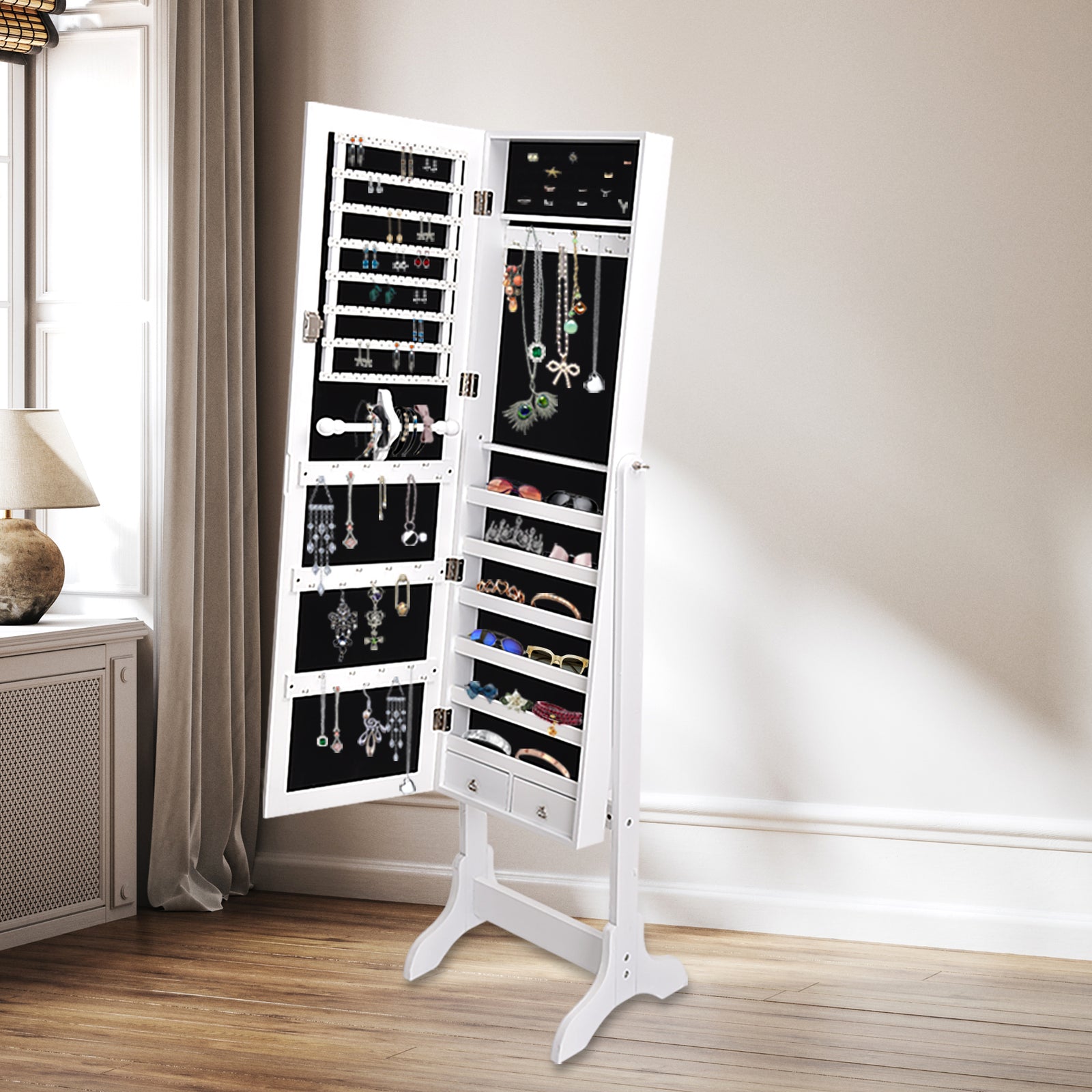 Levede Mirror Jewellery Cabinet Makeup-1954802756367814663