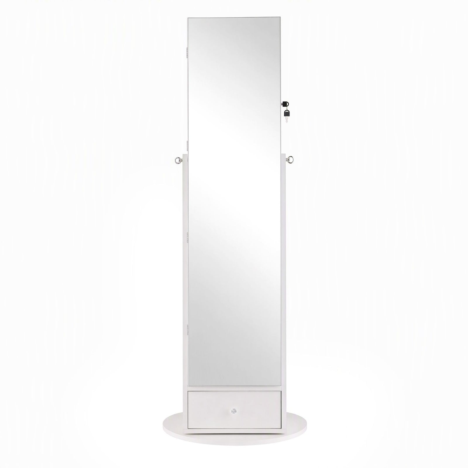 Artiss 360° Rotating Jewelry Cabinet Full Length Mirror, White