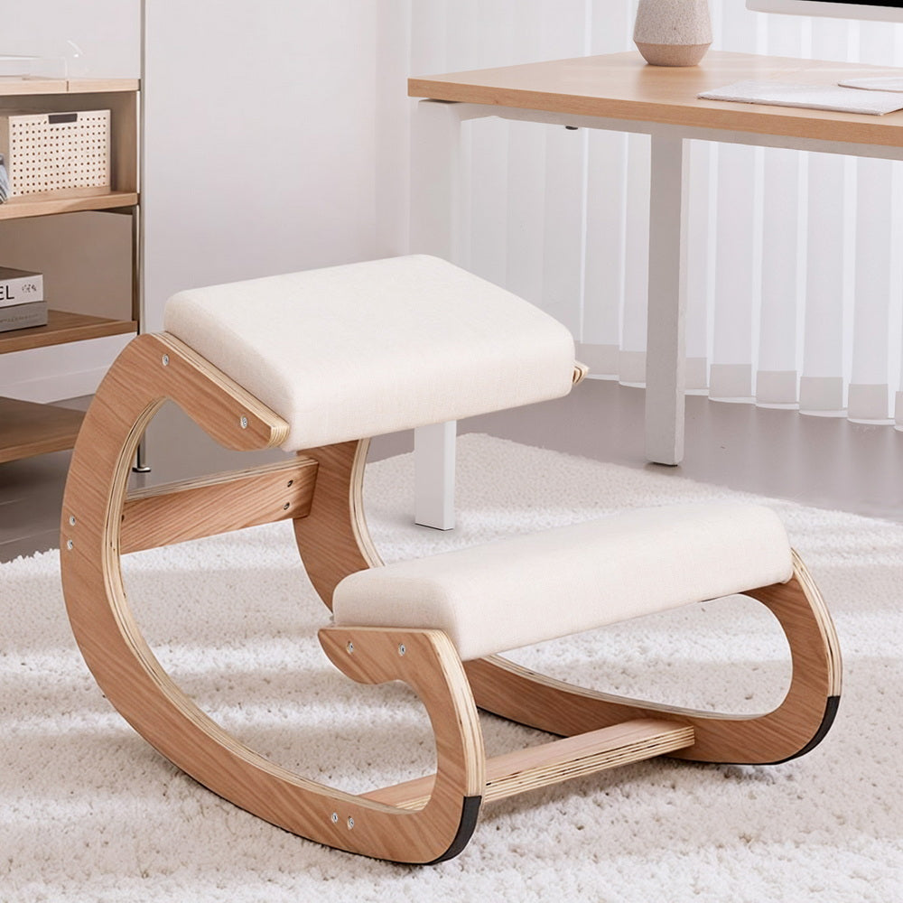 Artiss Kneeling Chair Ergonomic Posture Chair with Memory Foam Balance Stool for Home Office Gaming 120kg Weight Capacity Beige