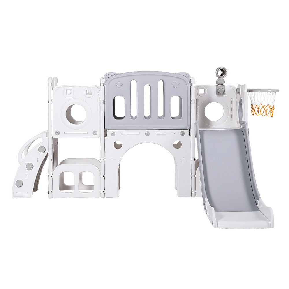 Keezi Kids Slide Swing Set Ball Hoop Rings Football Outdoor Toys