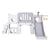 Keezi Kids Slide Swing Set Ball Hoop Rings Football Outdoor Toys