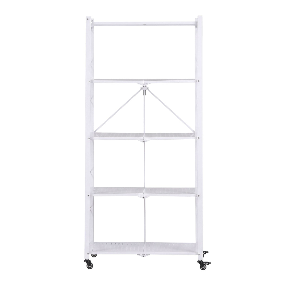 Artiss 5-Tier Foldable Kitchen Bakers Rack 71x160cm Microwave Stand White