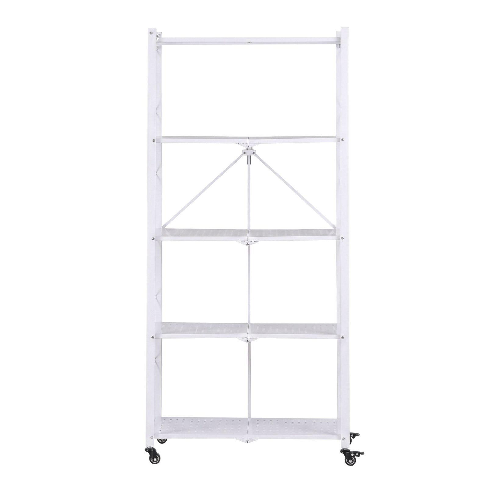 Artiss 5-Tier Foldable Kitchen Bakers Rack 71x160cm Microwave Stand White