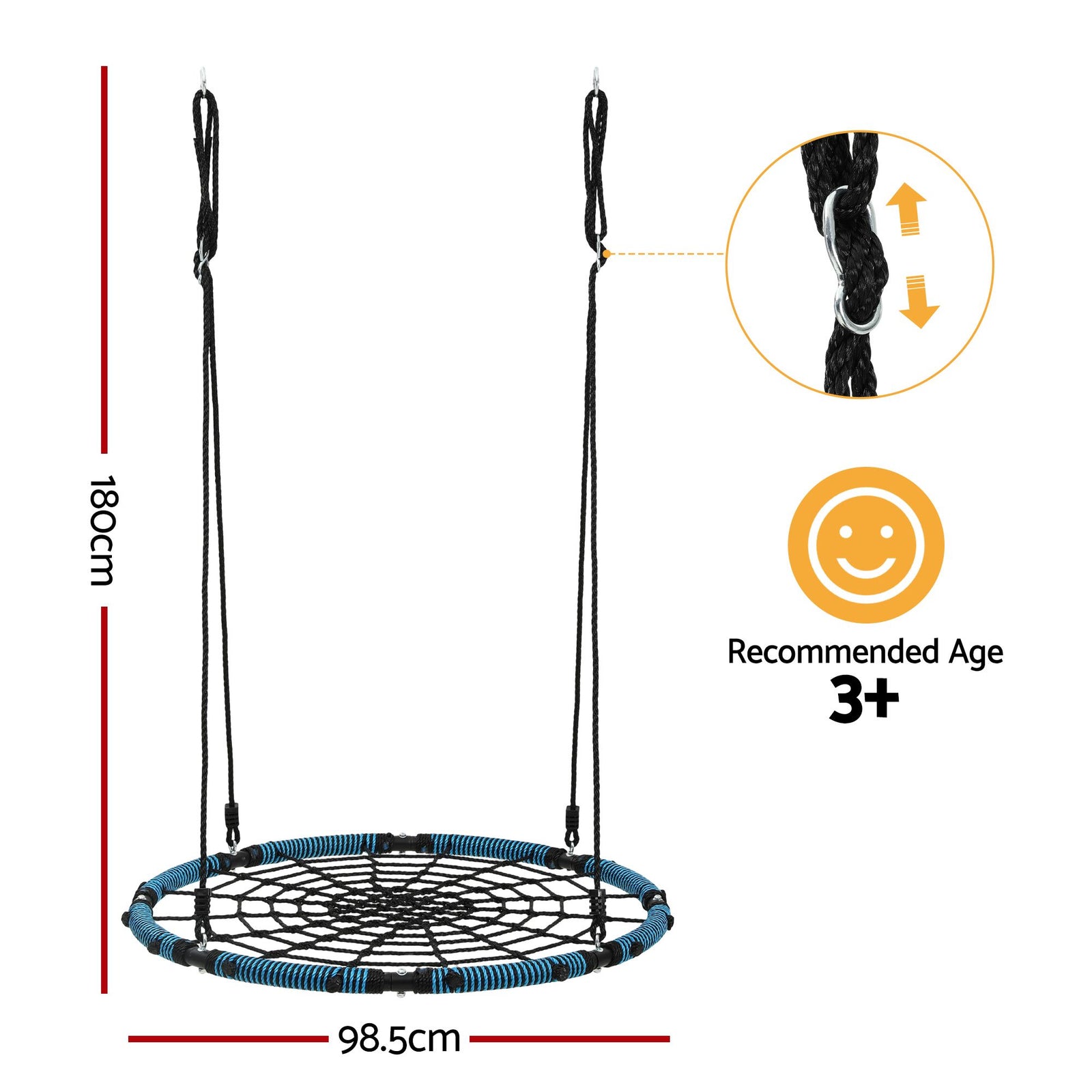Gardeon Tree Swing Net Hammock 98.5cm for Backyard Porch Outside Playground