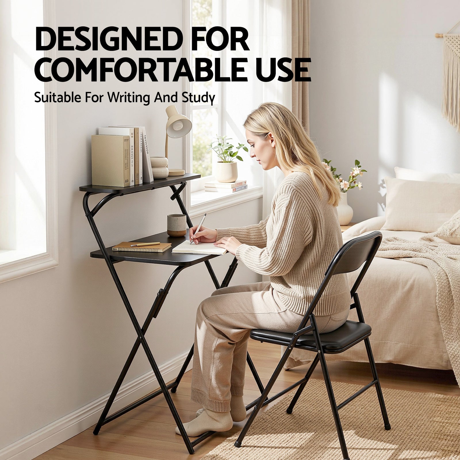 Artiss Laptop Desk Foldable Study Desk Home Office Black