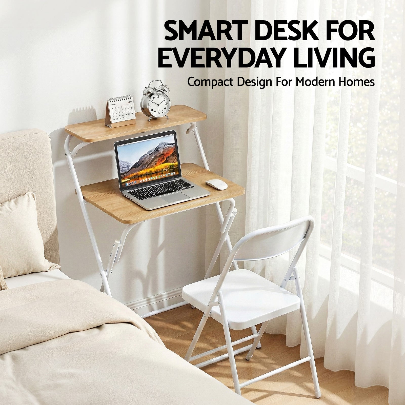 Artiss Laptop Desk Foldable Study Desk Home Office Oak